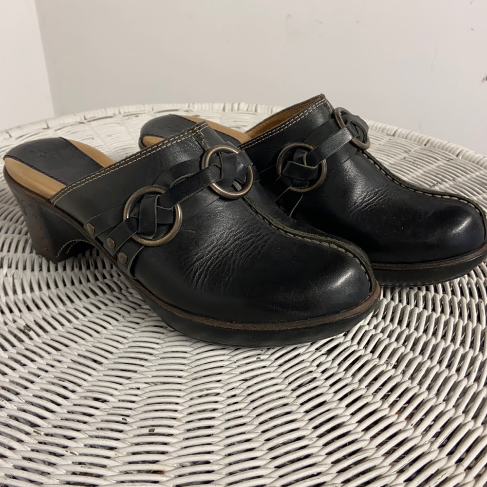 Frye clogs.